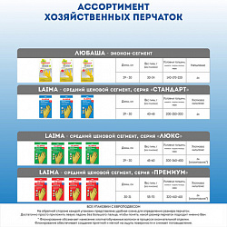 Перчатки МНОГОРАЗОВЫЕ латексные ЛЮБАША "ЭКОНОМ", хлопчатобумажное напыление, размер 8-9, L (большой), желтые, вес 32 г, 603785
