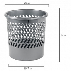 Корзина для бумаг STAFF "Basic" сетчатая, 10 л, серая, 237918