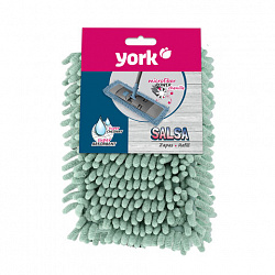 Насадка МОП плоская для швабры/держателя 40 см, карманы (ТИП К), ворсистая микрофибра, ворс 2 см, YORK "Salsa", 81310