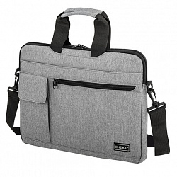 Сумка портфель HEIKKI NOVATION (ХЕЙКИ) с отделением для ноутбука 13-14", багажная лента, серая, 28х38х3 см, 272592