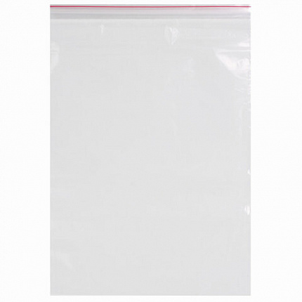 Пакеты с замком ZIP LOCK "зиплок", комплект 100 шт., 400х500 мм, ПВД, толщина 40 микрон, BRAUBERG, 606219