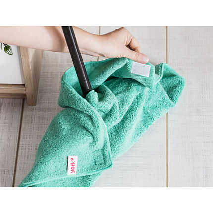 Тряпка для мытья пола 50х60см, двусторонняя, с застежкой, 390г/м2, МИКРОФИБРА, YORK,, 26070