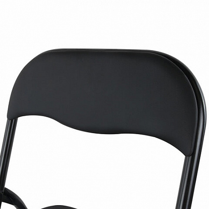 Стулья складные BRABIX "Golf CF-007", КОМПЛЕКТ 2 шт., черный каркас, кожзам черный, 533029