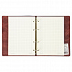 Тетрадь на кольцах А5 (180х220 мм), 120 листов, под кожу, клетка, BRAUBERG "Main", коричневый, 401710