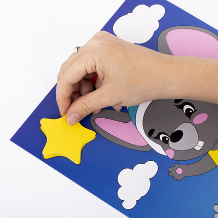 Набор для творчества "Аппликация из мягкого пластика EVA", "Мышонок", 21х29 см, ЮНЛАНДИЯ, 662357