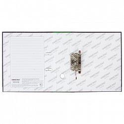 Папка-регистратор ОФИСМАГ, фактура стандарт, с мраморным покрытием, 75 мм, зеленый корешок, 225585