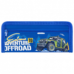 Пенал ЮНЛАНДИЯ ЮНИОР, 2 отделения, полиэстер, "Offroad", 21х8х6 см, 273813
