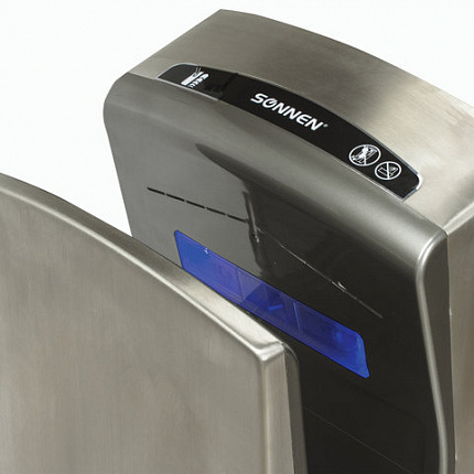 Сушилка для рук SONNEN K7, 1650 Вт, погружного типа, время сушки 10 секунд, нержавеющая сталь, антивандальная, 604750