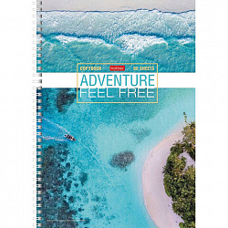 Тетрадь А4, 80 л., HATBER, гребень, линия, обложка картон, "Ассорти" (микс в спайке), 066144, 80Т4В2гр