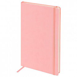 Скетчбук, слоновая кость 140 г/м2 210х297 мм, 80 л., КОЖЗАМ, резинка, BRAUBERG ART CLASSIC, пастель розовый, 116882