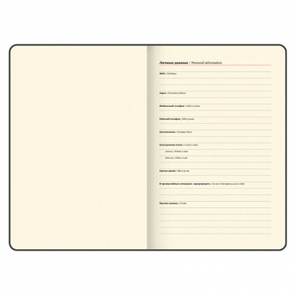 Еженедельник датированный 2026, А5, 145х215 мм, BRAUBERG "Iguana", под кожу, синий, 117170