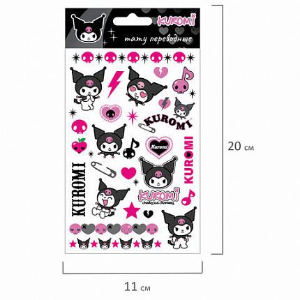 Наклейки-тату переводные АССОРТИ, ЦВЕТНЫЕ, 11х20 см, PRIORITY