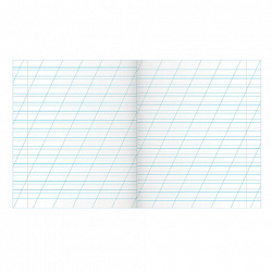 Тетрадь ЗЕЛЁНАЯ обложка 12 л., косая линия с полями, офсет, "ПЗБМ", 19971