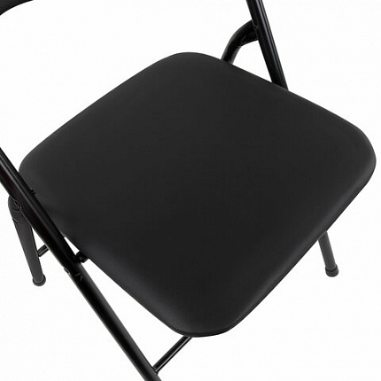 Стулья складные BRABIX "Golf CF-007", КОМПЛЕКТ 2 шт., черный каркас, кожзам черный, 533029