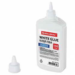 Клей ПВА BRAUBERG (бумага, картон, дерево), 150 г, 227378