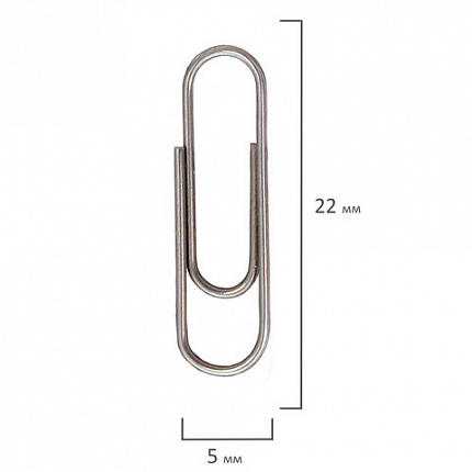 Скрепки STAFF "EVERYDAY", 22 мм, металлические, 100 шт., в картонной коробке, Россия, 220302