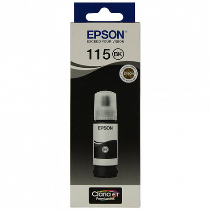 Чернила EPSON 115 (C13T07C14A) для СНПЧ L8160/L8180, черные пигментные, объем 70 мл, ОРИГИНАЛЬНЫЕ