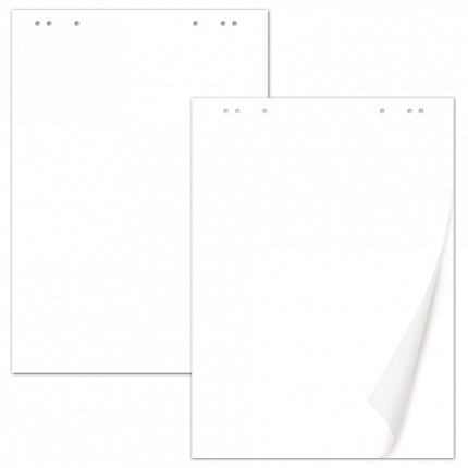 Блокноты для флипчарта BRAUBERG, комплект 5 штук, 20 листов, чистые, 67,5х98 см, 80 г/м2, 124098