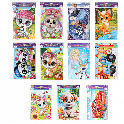 Фигурная мозаика из ЭВА, АССОРТИ 12 видов, 21х30 см, на картоне, МУЛЬТИ АРТ, 5919