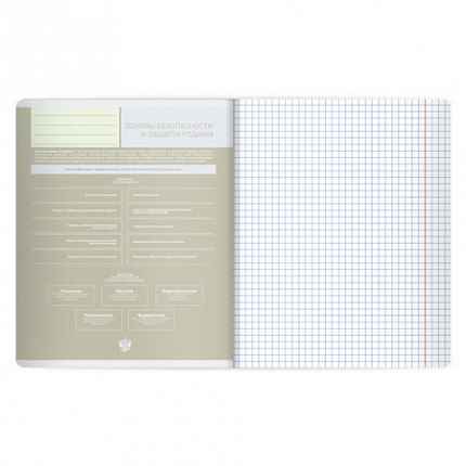 Тетрадь предметная MonoPastel 48л, пластиковая обложка, ОБЗР, клетка, подсказ, BRAUBERG, 405513