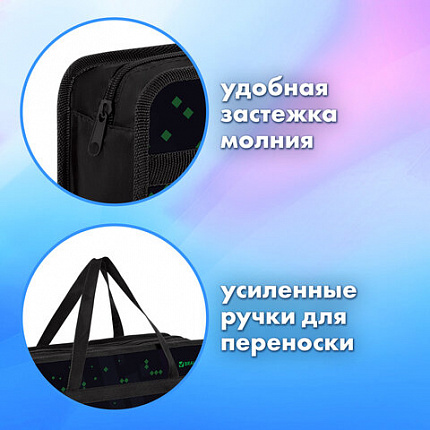 Папка на молнии с ручками BRAUBERG А4, 1 отделение, пластик, 80 мм, "Ominous spider", 273371