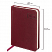 Ежедневник датированный 2026, МАЛЫЙ ФОРМАТ 100х150 мм, А6, BRAUBERG "Imperial", под кожу, бордо, 117254