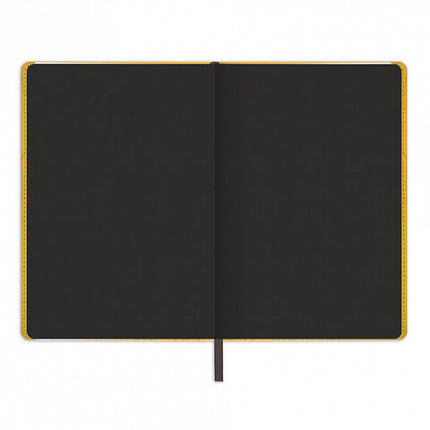 Блокнот А5 (148x218 мм), BRAUBERG "Metropolis Mix", под кожу, 80 л., в точку, желтый, 113316