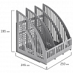 Лоток вертикальный для бумаг BRAUBERG "Energy", 250 мм, 3 отделения, сетчатый, сборный, серый, 237018