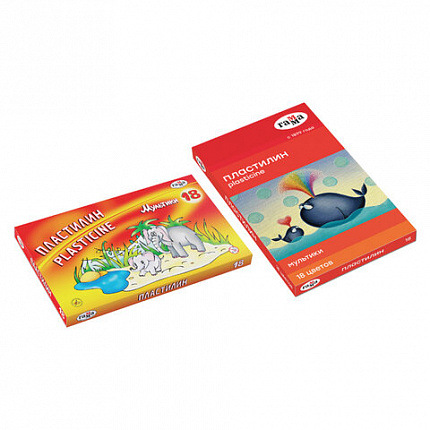 Пластилин ГАММА "Мультики", 18 цветов, 360 г, со стеком, 280028