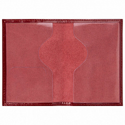 Обложка для паспорта натуральная кожа наплак, тиснение золотом "Impression", красная, BRAUBERG, 238211