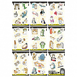 Наклейки виниловые, 49-53 шт., 9 листов, А6, "ЗАБАВНЫЕ ДИЗАЙНЫ", АССОРТИ, NALEPKING