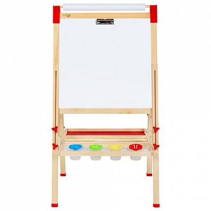 Мольберт растущий 3 в 1 для мела/магнитно-маркерный 50х50 см, бумага для рисования, BRAUBERG KIDS, 238150