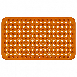 Коврик для ванны противоскользящий 70х40 см, "Квадраты", прозрачно-коричневый, ПВХ, PRIMILA (ПРИМИЛА), 700367