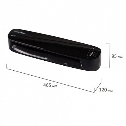 Ламинатор BRAUBERG L435, формат A3, толщина пленки 1 сторона 75-125 мкм, скорость 51 см/мин., 531018