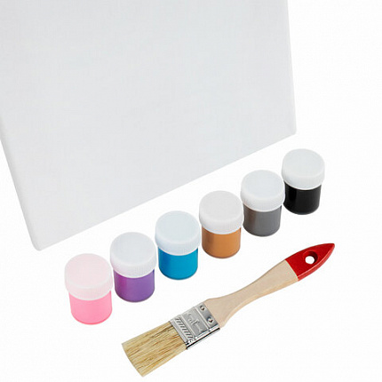 Набор отпечатки рук: холст 24х30 см, перламутр 6 цветов, кисть + сертификат В ПОДАРОК, BRAUBERG HOBBY, 192533