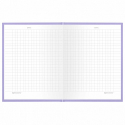 Блокнот МАЛЫЙ ФОРМАТ 110х147 мм, А6, 80 л., твердый, клетка, BRAUBERG "Minimal", сиреневый, 116448