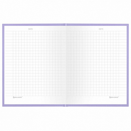 Блокнот МАЛЫЙ ФОРМАТ 110х147 мм, А6, 80 л., твердый, клетка, BRAUBERG "Minimal", сиреневый, 116448