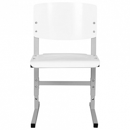 Стул ученический регулируемый СУТ.05-01, 400х375х660-740 мм, рост 4-6, серый каркас, фанера белая