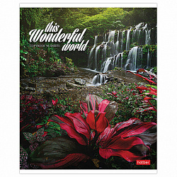 Тетрадь А5 96 л. HATBER скоба, линия, обложка картон, "Удивительный мир" (микс), 063258, 96Т5В2