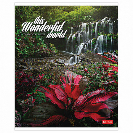 Тетрадь А5 96 л. HATBER скоба, линия, обложка картон, "Удивительный мир" (микс), 063258, 96Т5В2