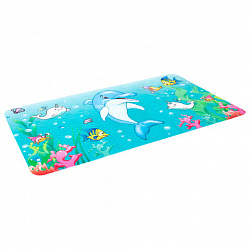 Коврик для ванны противоскользящий 70х40 см с печатью "Дельфин", ПВХ, присоски, PRIMILA (ПРИМИЛА), 700370