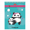 Блокнот МАЛЫЙ ФОРМАТ А6, 60 л., гребень, картон, клетка, HATBER, "Плюшевые панды", 088304, 60Б6В1гр