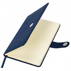 Еженедельник датированный 2026 А5 145х215 мм, BRAUBERG "Augustus", под кожу, темно-синий, 117164