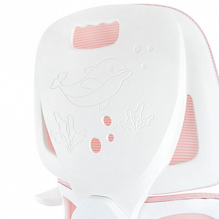 Кресло детское с поясничной поддержкой BRABIX KIDS "MG-225", сетка/ткань TW, розовое, 533316
