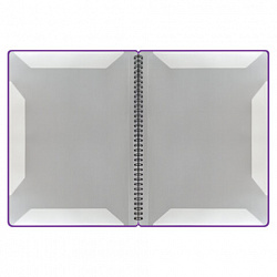 Папка-тетрадь для нот А4, 20 вкладышей на 40 страниц, на гребне, пластик, ФИОЛЕТОВАЯ, BRAUBERG, 404645