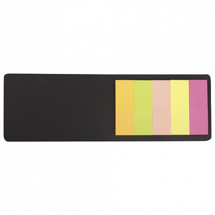 Закладки клейкие неоновые BRAUBERG бумажные, 45х15 мм, 100 штук (5 цветов х 25 листов), в картонной книжке, 122734