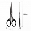 Ножницы BRAUBERG "Classic", 160 мм, черные, классической формы, 2-х сторонняя заточка, 230933