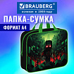 Папка на молнии с ручками BRAUBERG А4, 1 отделение, полиэстер, 80 мм, "Night warrior", 272183