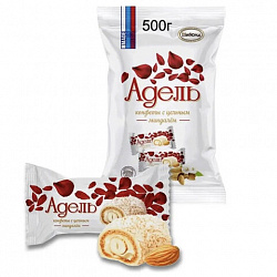Конфеты АККОНД "Адель" с цельным миндалём, в кокосовой стружке, 500 г, 202171128360002