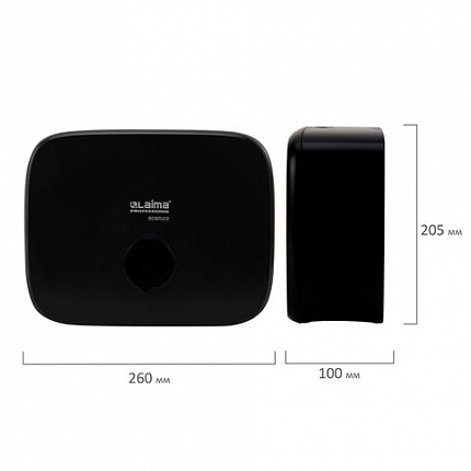 Диспенсер для полотенец LAIMA PROFESSIONAL PREMIUM BLACK (Система H2), Z-сложения, черный, ABS-пластик, 609522